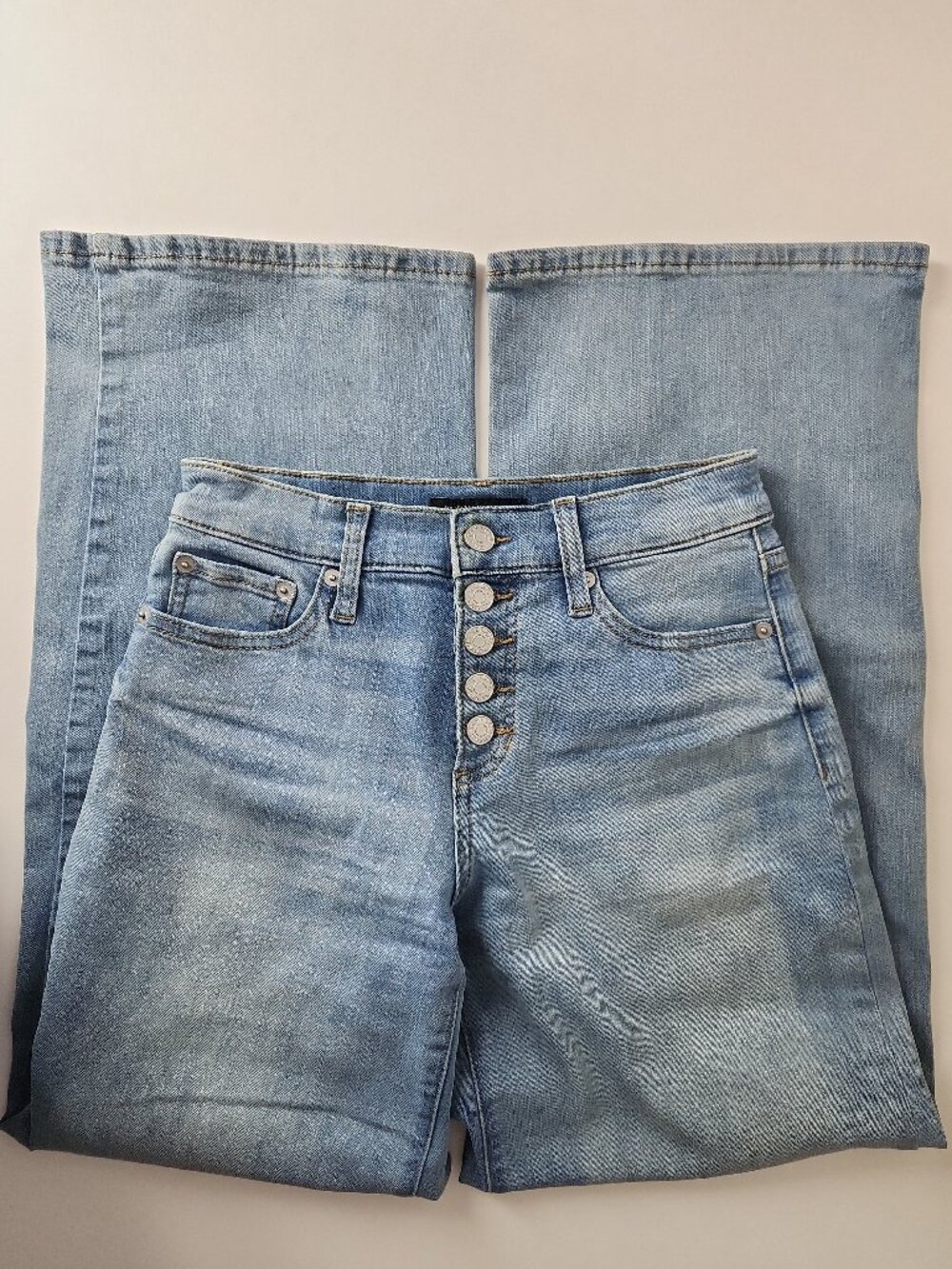 Banana Republic High Rise Wide Leg Blue Light Wash denim jeans 24 /00 petite
